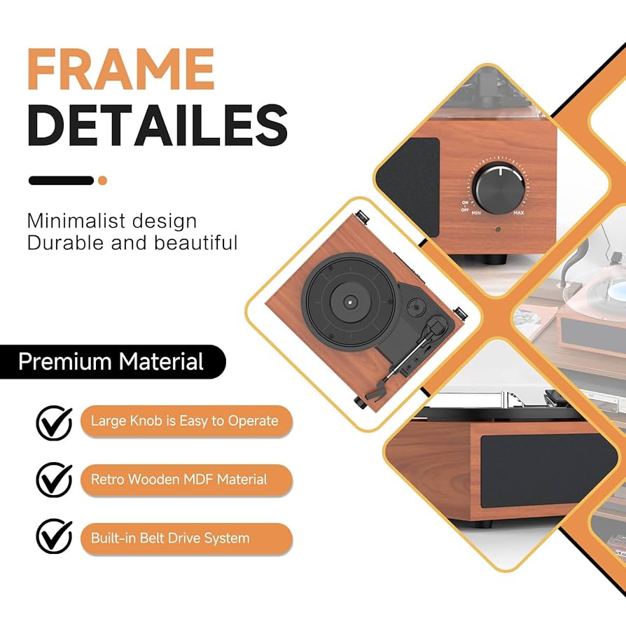 Amazon.com: Vintage Record Player with Built-in Stereo